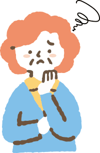 トラブルに悩む高齢女性のイラスト