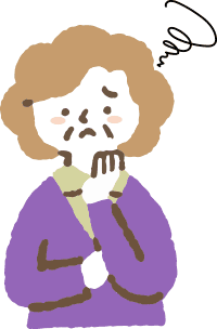 トラブルに悩む高齢女性のイラスト