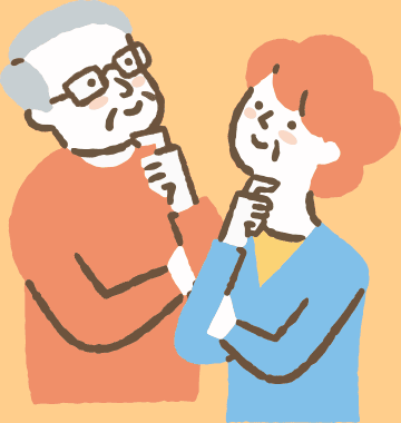 遺言書があるので悩まない高齢夫婦のイラスト